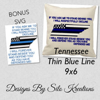 Silo Tennessee Thin Blue Line 9x6 (BONUS SVG)