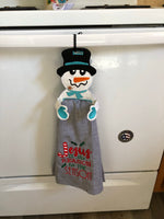 ITH Snowman Towel Holder Set   (bonus strap included)
