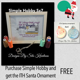 SIMPLE HOBBY 5X7 PLUS BONUS ITH SANTA ORNAMENT 4X4