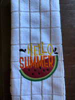 Hello Summer Watermelon applique  5x5
