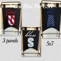 ITH GOD BLESS THE USA BANNER (3 PANELS) 5X7