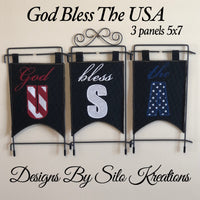 ITH GOD BLESS THE USA BANNER (3 PANELS) 5X7