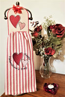 Silo Double Hearts SET  (5x5) Matching ITH Towel Holder (5x7)